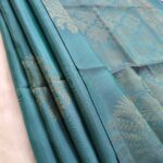 Elegant Teal Silk Saree with Intricate Zari Border and Pallu