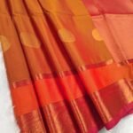 Elegant Orange Soft Silk Saree with Rich Red Border and Paisley Pallu