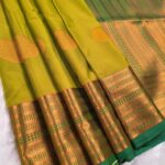 Elegant Green Soft Silk Saree with Rich Zari Border and Pallu