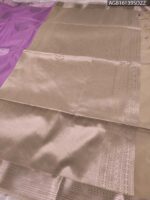 Elegant Lavender Soft Silk Saree with Rich Zari Border and Pallu - Image 3