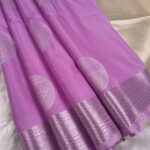 Elegant Lavender Soft Silk Saree with Rich Zari Border and Pallu