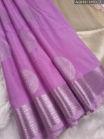 Elegant Lavender Soft Silk Saree with Rich Zari Border and Pallu
