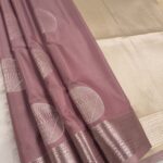 Lavender Soft Silk Saree with Rich Zari Border and Cream Pallu