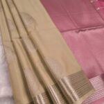 Elegant Beige and Pink Soft Silk Saree with Rich Zari Border