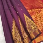 Elegant Purple Soft Silk Saree with Rich Red Pallu and Zari Border