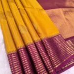 Majestic Mustard Soft Silk Saree with Rich Purple Zari Border