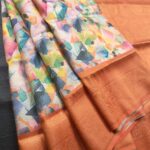 Multicolored Fancy Silk Saree with Abstract Body and Subtle Zari Border