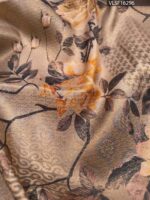 Golden Coloured Fancy Silk Saree with Floral Motifs and Elegant Border - Image 2