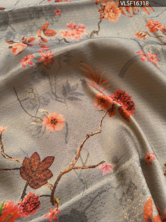Beige Coloured Fancy Silk Saree with Floral Motifs and Elegant Zari Border - Image 2