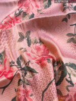 Peach Coloured Fancy Silk Saree with Floral Motifs and Lustrous Gold Border - Image 2