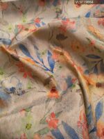 Elegant Beige and Sky Blue Fancy Silk Saree with Floral Motifs and Rich Pallu - Image 2