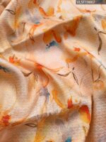 Peach Coloured Fancy Silk Saree with Floral Motifs and Elegant Border - Image 2