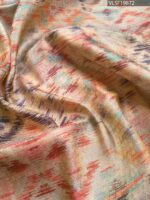 Peach Coloured Fancy Silk Saree with Ikat Pattern and Intricate Zari Woven Border - Image 2