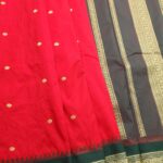 Red Blended Soft Silk Saree with Gold Butti and Rich Zari Border
