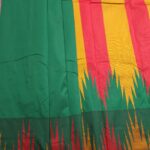 Green and Red Blended Soft Silk Saree with Vibrant Pallu and Temple Design Border