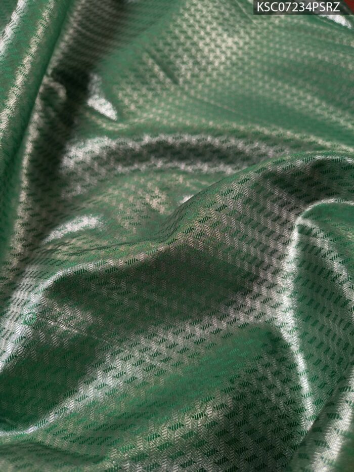 Peach Coloured Tissue Saree with Intricate Brocade and Zari Woven Border - Image 4