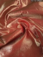 Sage Green and Copper Tissue Saree with Paisley Motifs and Rich Zari Border - Image 4
