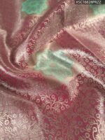 Elegant Beige and Pink Tissue Saree with Floral Motifs and Rich Zari Border - Image 2