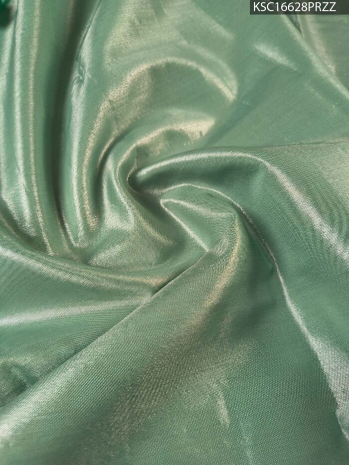 Elegant Beige and Pink Tissue Saree with Floral Motifs and Rich Zari Border - Image 4