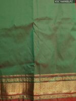 Vibrant Red Blended Soft Silk Saree with Gold Butti Motifs and Rich Green Zari Pallu - Image 3