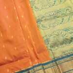 Orange Blended Soft Silk Saree with Floral Brocade Pallu and Zari Woven Border
