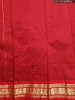 Teal Blended Soft Silk Saree with Floral Motifs and Rich Zari Woven Red Pallu - Image 3