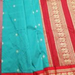 Aqua Blended Soft Silk Saree with Paisley Motifs and Rich Zari Border