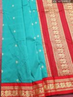 Aqua Blended Soft Silk Saree with Paisley Motifs and Rich Zari Border