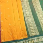 Mustard Blended Soft Silk Saree with Floral Motifs and Rich Zari Pallu