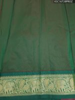 Vibrant Red Blended Soft Silk Saree with Floral Motifs and Rich Zari Green Pallu - Image 2