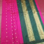 Vibrant Pink and Green Blended Soft Silk Saree with Elegant Zari Pallu and Traditional Border