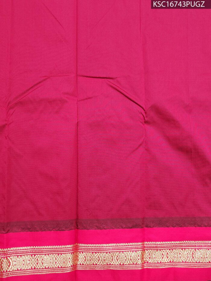 Royal blue and maroon Blended Soft Silk saree with diamond motifs and rich zari pallu - Image 2