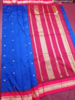 Royal blue and maroon Blended Soft Silk saree with diamond motifs and rich zari pallu