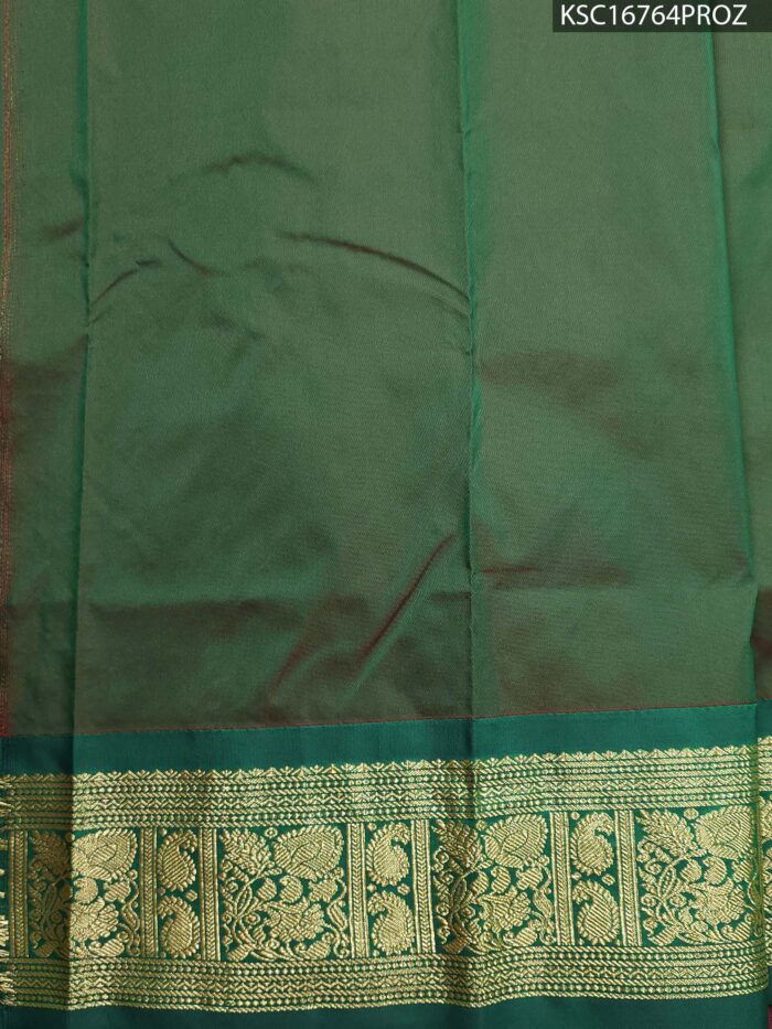 Yellow Blended Soft Silk Saree with Floral Motifs and Rich Zari Woven Border - Image 3