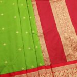 Green and Red Blended Soft Silk Saree with Elegant Pallu and Intricate Zari Border
