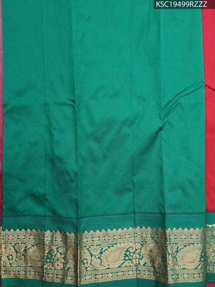 Red Blended Soft Silk Saree with Paisley Motifs and Rich Zari Border - Image 2