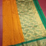 Orange Blended Soft Silk Saree with Paisley Motifs and Rich Zari Pallu