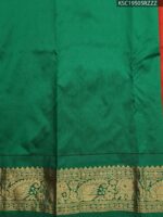 Orange Blended Soft Silk Saree with Floral Motifs and Rich Brocade Pallu - Image 3
