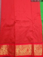 Green Blended Soft Silk Saree with Paisley Motifs, Rich Brocade Pallu, and Zari Peacock Border - Image 3
