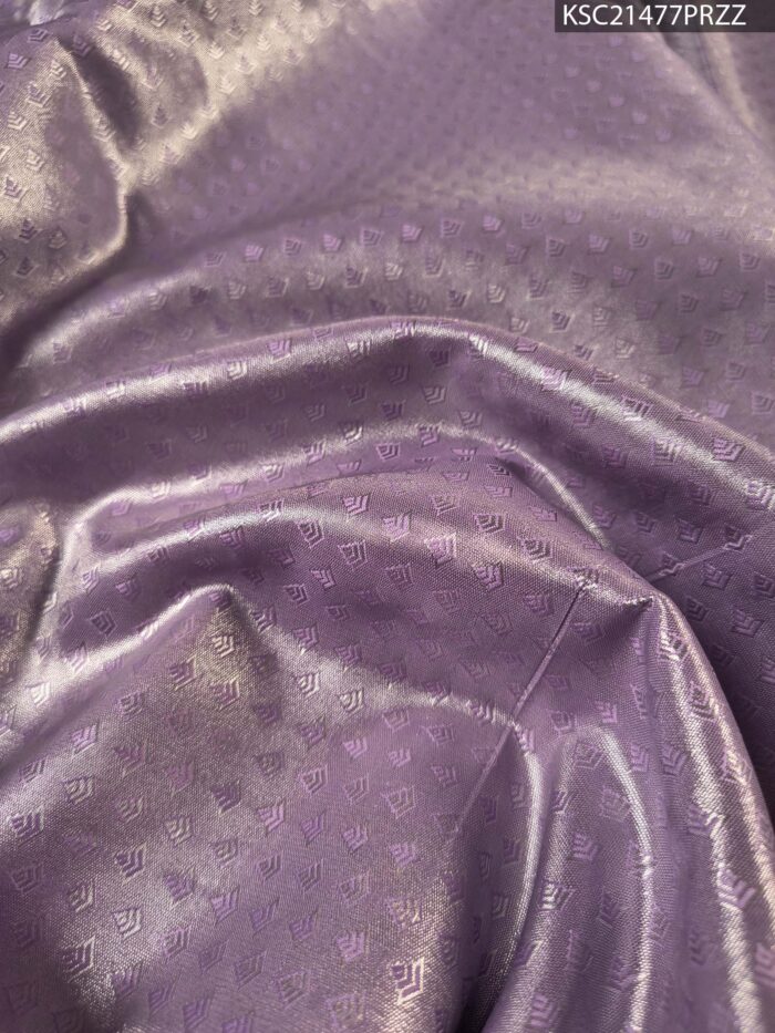 Lavender Coloured Tissue Silk Saree with Floral Brocade and Rich Zari Border - Image 4