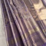 Lavender Coloured Tissue Silk Saree with Floral Brocade and Rich Zari Border
