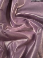 Pink and Gold Tissue Saree with Floral Motifs and Rich Zari Border - Image 4