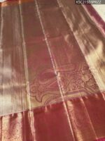 Pastel Green Tissue Saree with Floral Motifs and Rich Zari Woven Border - Image 3
