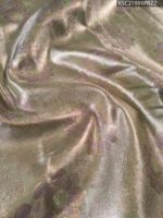 Green and Lavender Tissue Saree with Floral Motifs and Rich Zari Border - Image 2