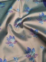 Elegant Blue and Green Fancy Saree with Beautiful Floral Motifs and Rich Border Design - Image 2