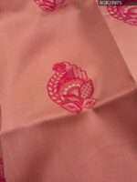 Peach and Red Fancy Saree with Beautiful Embroidery and Rich Border - Image 2