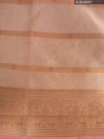 Peach Semi Soft Silk Fancy Saree with Floral Pattern and Rich Border - Image 3