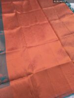 Gray and Orange Semi Soft Silk Fancy Saree with Floral Motifs and Rich Pallu - Image 3