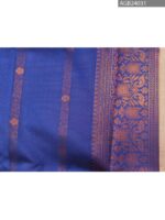 Peach and Purple Floral Pallu Semi Soft Silk Fancy Saree with Intricate Border - Image 4