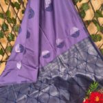Elegant Purple Semi Soft Silk Saree with Intricate Silver Motifs and Rich Pallu